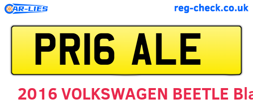 PR16ALE are the vehicle registration plates.