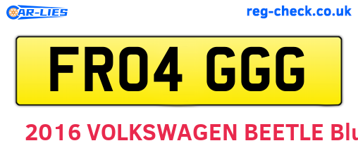 FR04GGG are the vehicle registration plates.