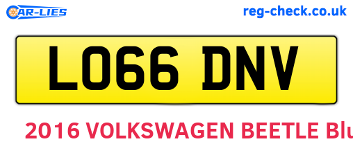 LO66DNV are the vehicle registration plates.