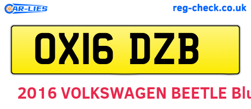 OX16DZB are the vehicle registration plates.
