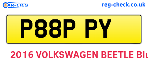 P88PPY are the vehicle registration plates.