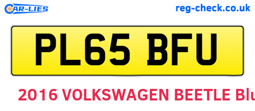 PL65BFU are the vehicle registration plates.