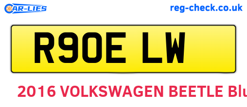 R90ELW are the vehicle registration plates.