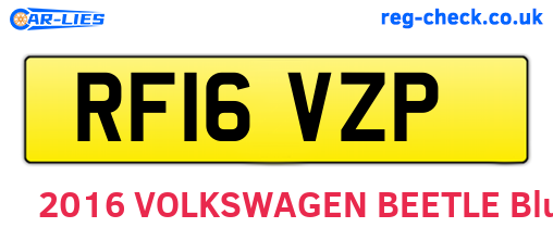 RF16VZP are the vehicle registration plates.