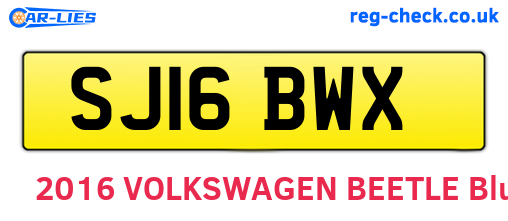 SJ16BWX are the vehicle registration plates.