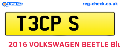 T3CPS are the vehicle registration plates.