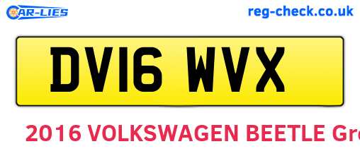 DV16WVX are the vehicle registration plates.