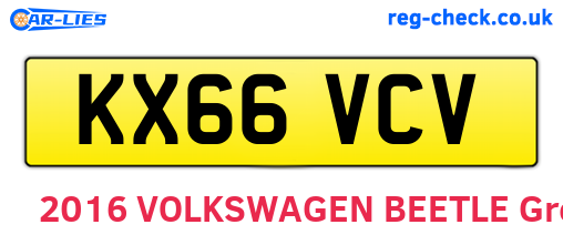 KX66VCV are the vehicle registration plates.