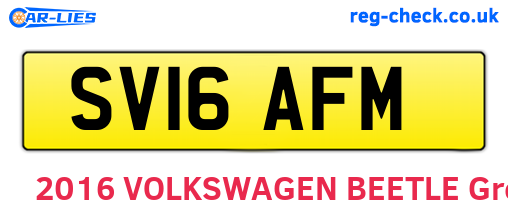 SV16AFM are the vehicle registration plates.