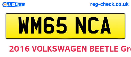 WM65NCA are the vehicle registration plates.