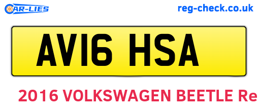 AV16HSA are the vehicle registration plates.