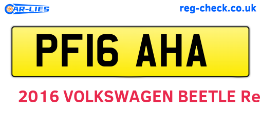 PF16AHA are the vehicle registration plates.