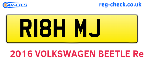 R18HMJ are the vehicle registration plates.