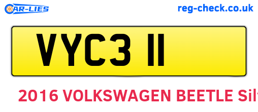 VYC311 are the vehicle registration plates.