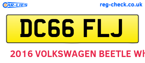 DC66FLJ are the vehicle registration plates.