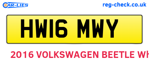 HW16MWY are the vehicle registration plates.