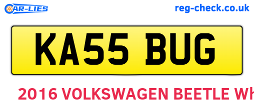 KA55BUG are the vehicle registration plates.