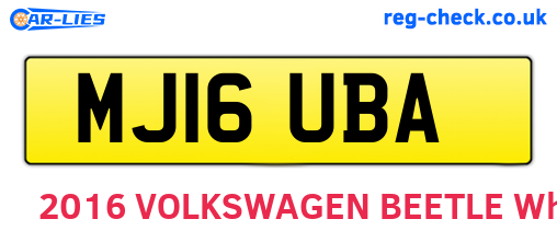 MJ16UBA are the vehicle registration plates.