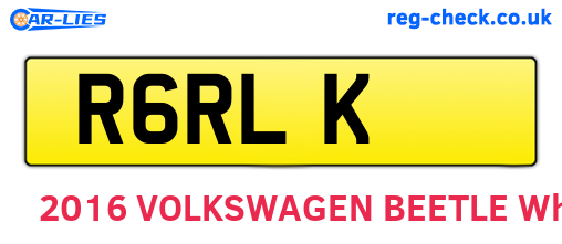 R6RLK are the vehicle registration plates.
