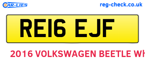RE16EJF are the vehicle registration plates.
