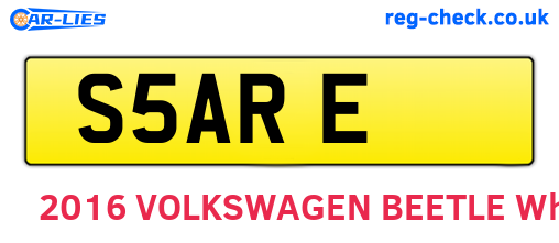 S5ARE are the vehicle registration plates.