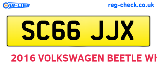SC66JJX are the vehicle registration plates.