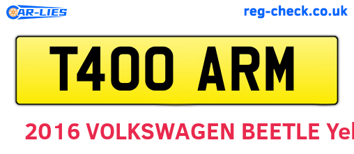 T400ARM are the vehicle registration plates.