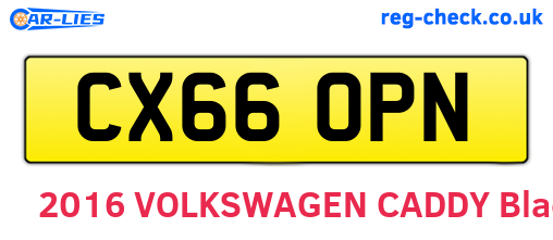 CX66OPN are the vehicle registration plates.