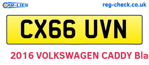 CX66UVN are the vehicle registration plates.