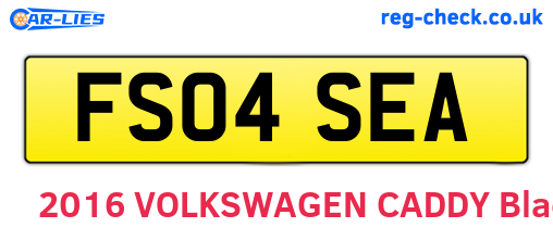 FS04SEA are the vehicle registration plates.