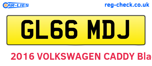 GL66MDJ are the vehicle registration plates.