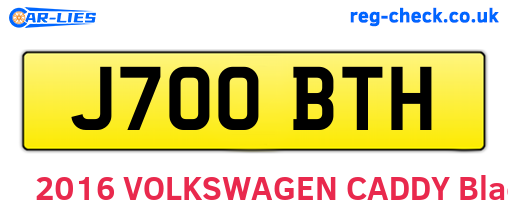 J700BTH are the vehicle registration plates.