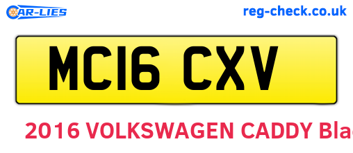 MC16CXV are the vehicle registration plates.