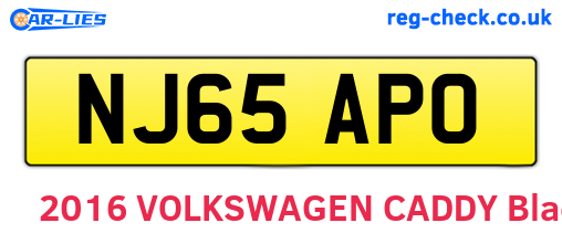 NJ65APO are the vehicle registration plates.