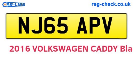 NJ65APV are the vehicle registration plates.
