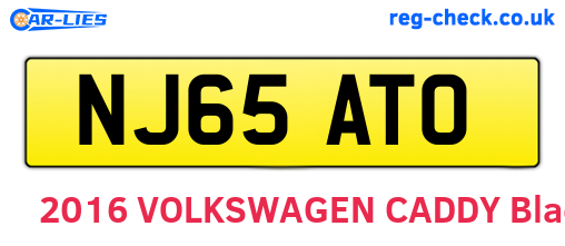 NJ65ATO are the vehicle registration plates.