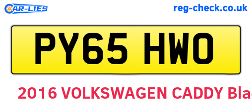 PY65HWO are the vehicle registration plates.