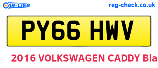 PY66HWV are the vehicle registration plates.