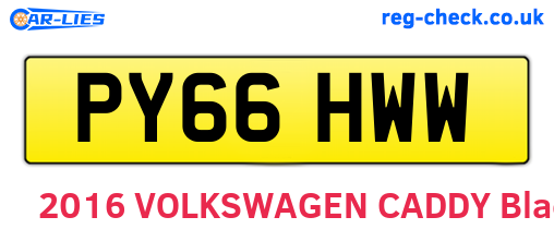 PY66HWW are the vehicle registration plates.