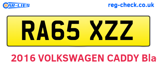 RA65XZZ are the vehicle registration plates.