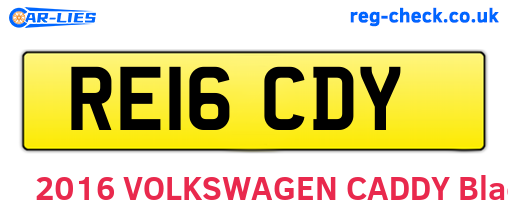 RE16CDY are the vehicle registration plates.