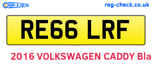 RE66LRF are the vehicle registration plates.