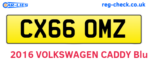 CX66OMZ are the vehicle registration plates.
