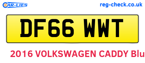 DF66WWT are the vehicle registration plates.