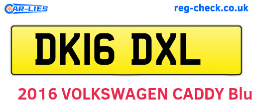 DK16DXL are the vehicle registration plates.