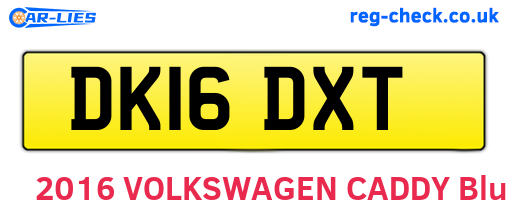 DK16DXT are the vehicle registration plates.