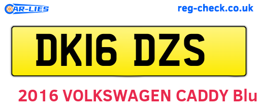 DK16DZS are the vehicle registration plates.