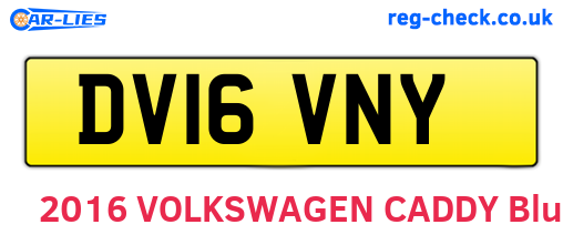 DV16VNY are the vehicle registration plates.