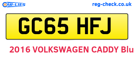 GC65HFJ are the vehicle registration plates.