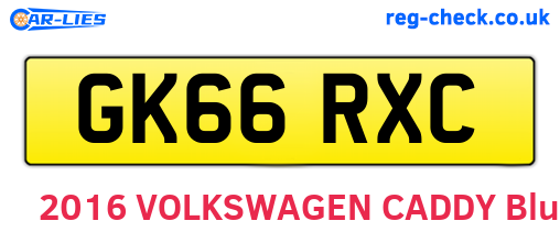 GK66RXC are the vehicle registration plates.